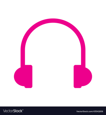 pink headphones or earphones icon