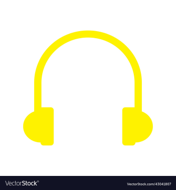 yellow headphones or earphones icon