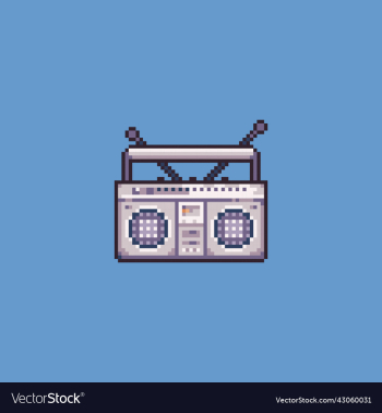 pixel art classic radio for game