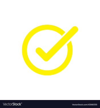 yellow check mark icon or logo