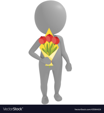 3d man with flowers