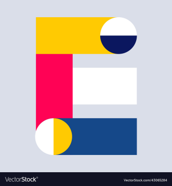 modern abstract geometric e uppercase alphabetical