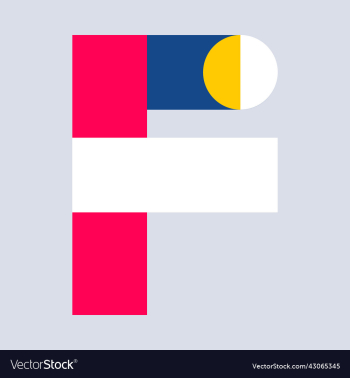 modern abstract geometric f uppercase alphabetical