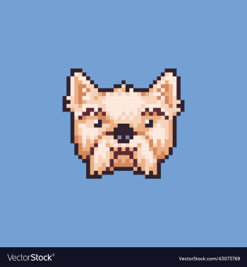 pixel art dog face and head icon