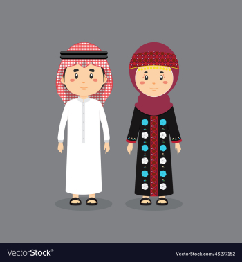 couple character jordania wearing traditional