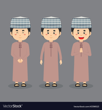 oman character with various expression