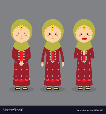 oman character with various expression