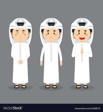 qatar character with various expression