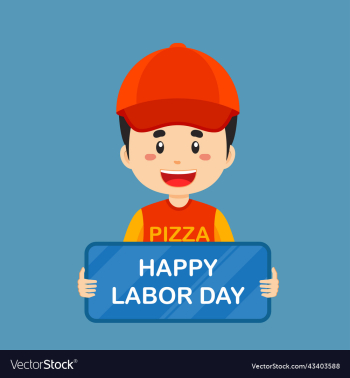labor day background with pizza delivery