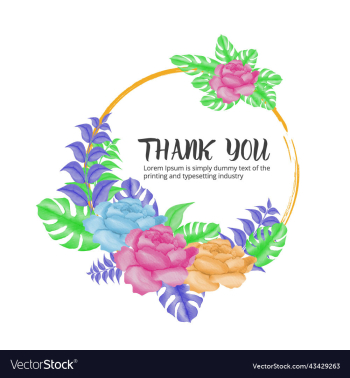 water color floral frame with thank you lettering