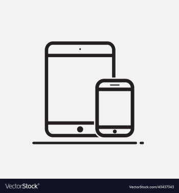 tablet and mobile phone icon on white background