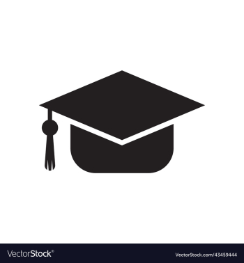 black graduation hat solid icon