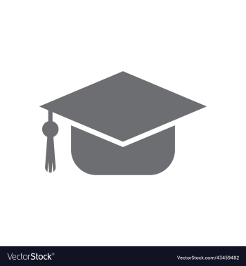 grey graduation hat solid icon