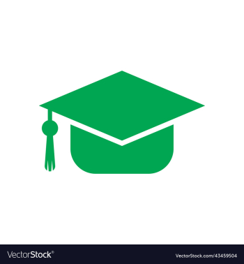 green graduation hat solid icon