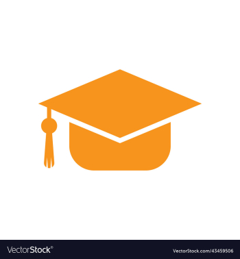 orange graduation hat solid icon