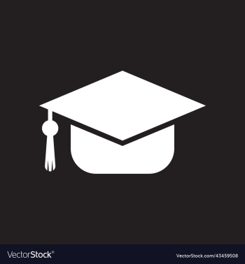 white graduation hat solid icon
