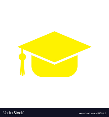 yellow graduation hat solid icon