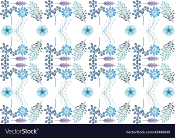 blue and purple flowers and leaves pattern