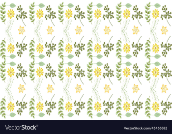 green and yellow flowers and leaves pattern