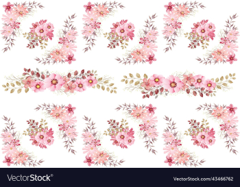 pink watercolor flowers pattern