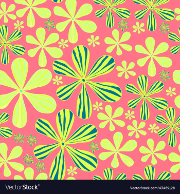 fan style yellow flower design seamless pattern
