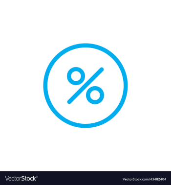 blue percentage line icon