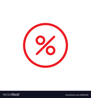 red percentage line icon