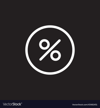 white percentage line icon