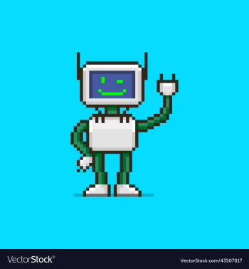 cartoon winking robot in love humanoid robot