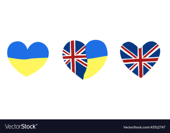 heart flag of england and ukraine symbol
