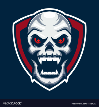 shield skull mascot logo