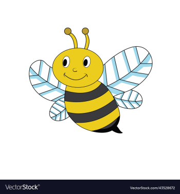 funny cartoon yellow bee