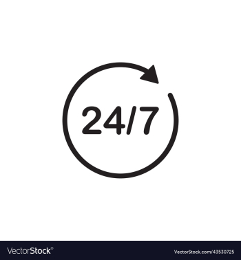 black 24 hours service line icon