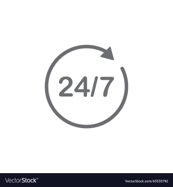 grey 24 hours service line icon