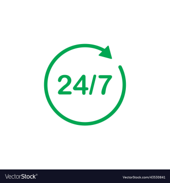 green 24 hours service line icon