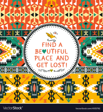  					Seamless colorful tribal pattern vector image														