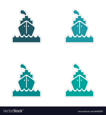 Assembly realistic sticker design on paper sea vector image
