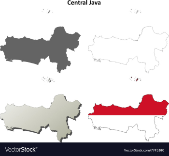 Central Java blank outline map set vector image