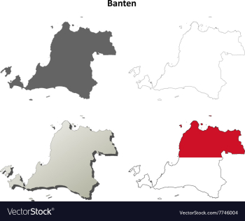 Banten blank outline map set vector image