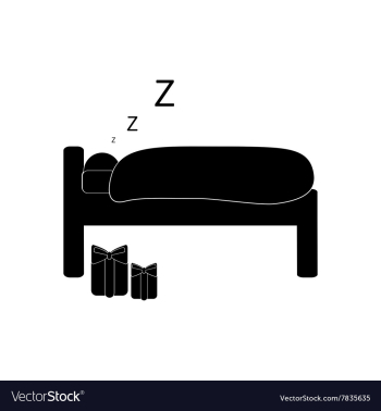 Flat icon in black and white style man sleeps vector image