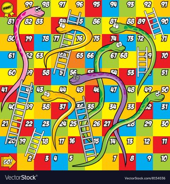 Colorfull Snake and Ladder Game vector image