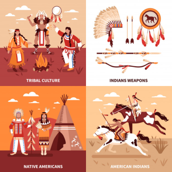 American indians illustration design concept Free Vector