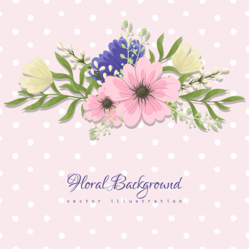 Greeting card with flowers, watercolor. vector frame Free Vector