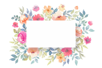 Floral blank card template Free Psd