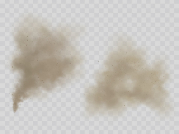 Smoke or dust clouds isolated realistic vector Free Vector