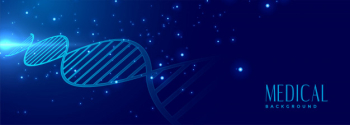 Dna sign medical and healthcare banner Free Vector