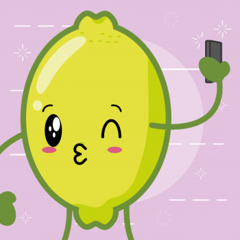 Happy kawaii lemon emojis Free Vector