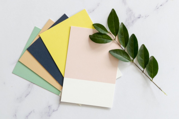 Color swatches mock-up  in flat lay Free Photo