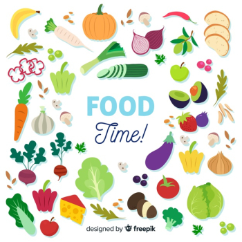 Flat food background Free Vector