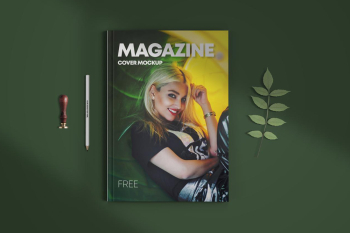 Magazine Cover V.2 Free Mockup (PSD)